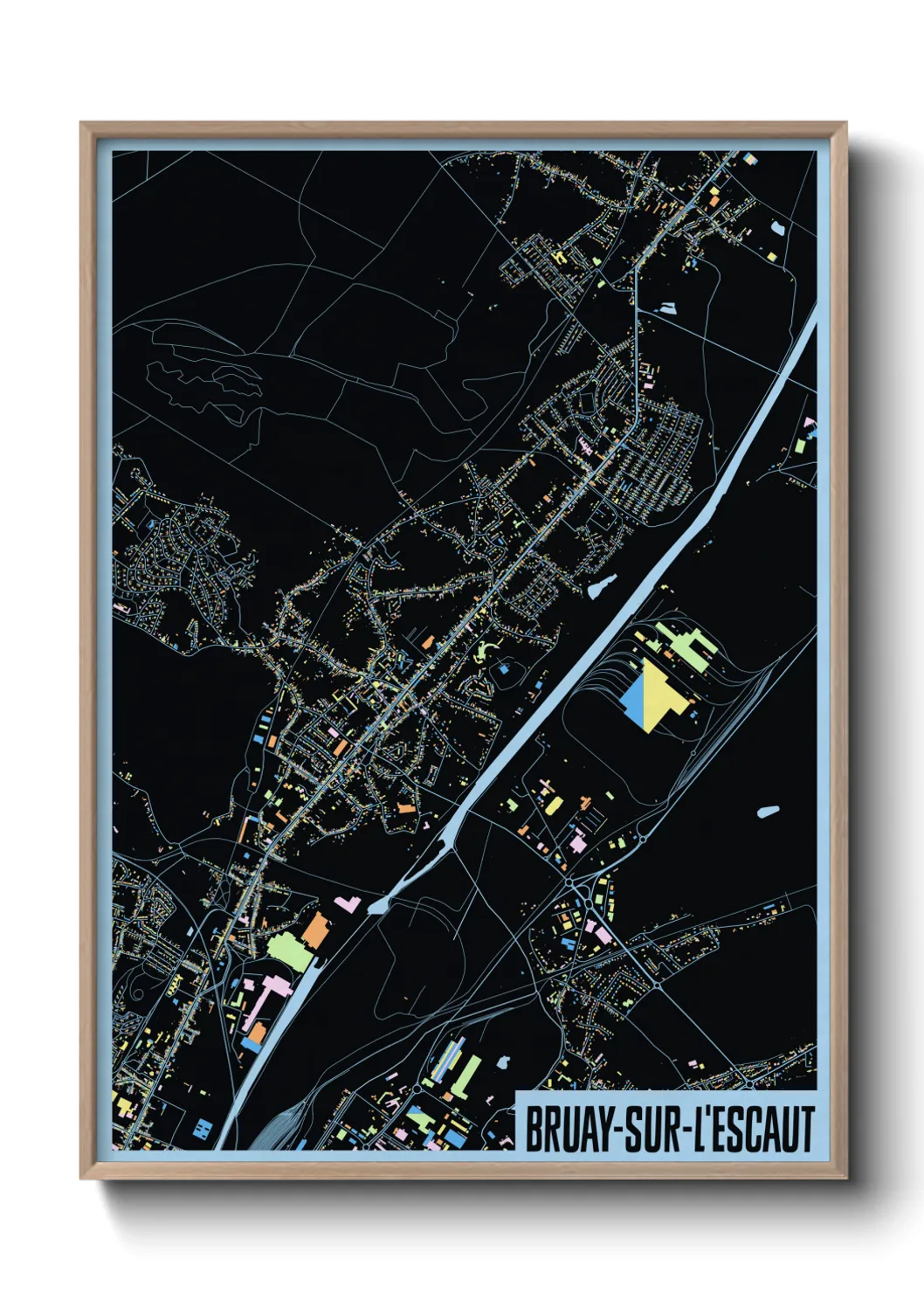 Une affiche de carte sur Bruay-sur-l'Escaut