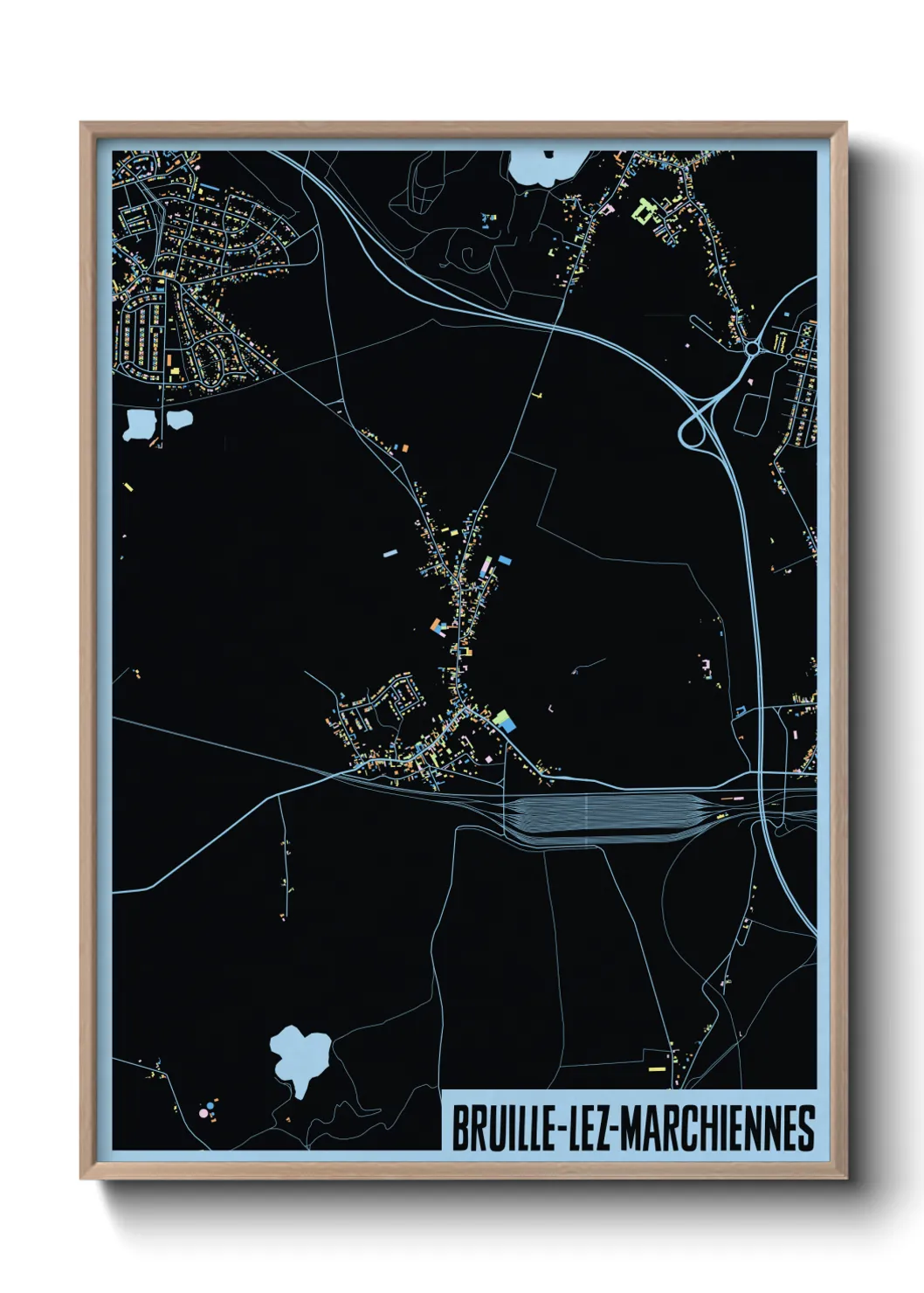 Une affiche de carte sur Bruille-lez-Marchiennes