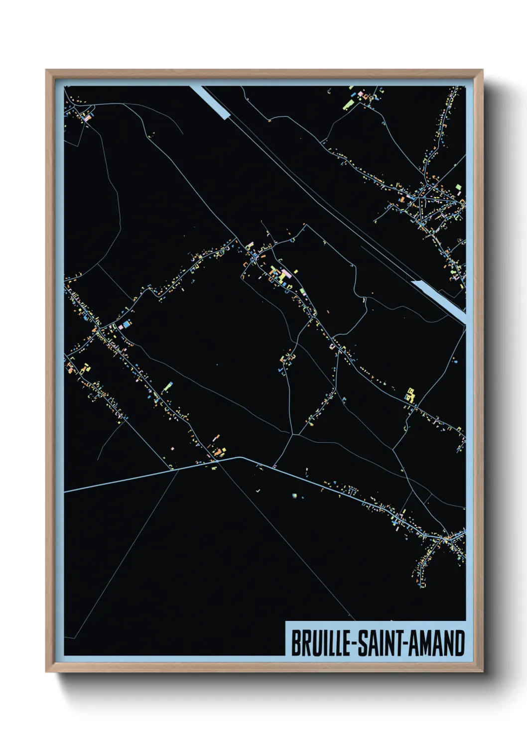 Une affiche de carte sur Bruille-Saint-Amand