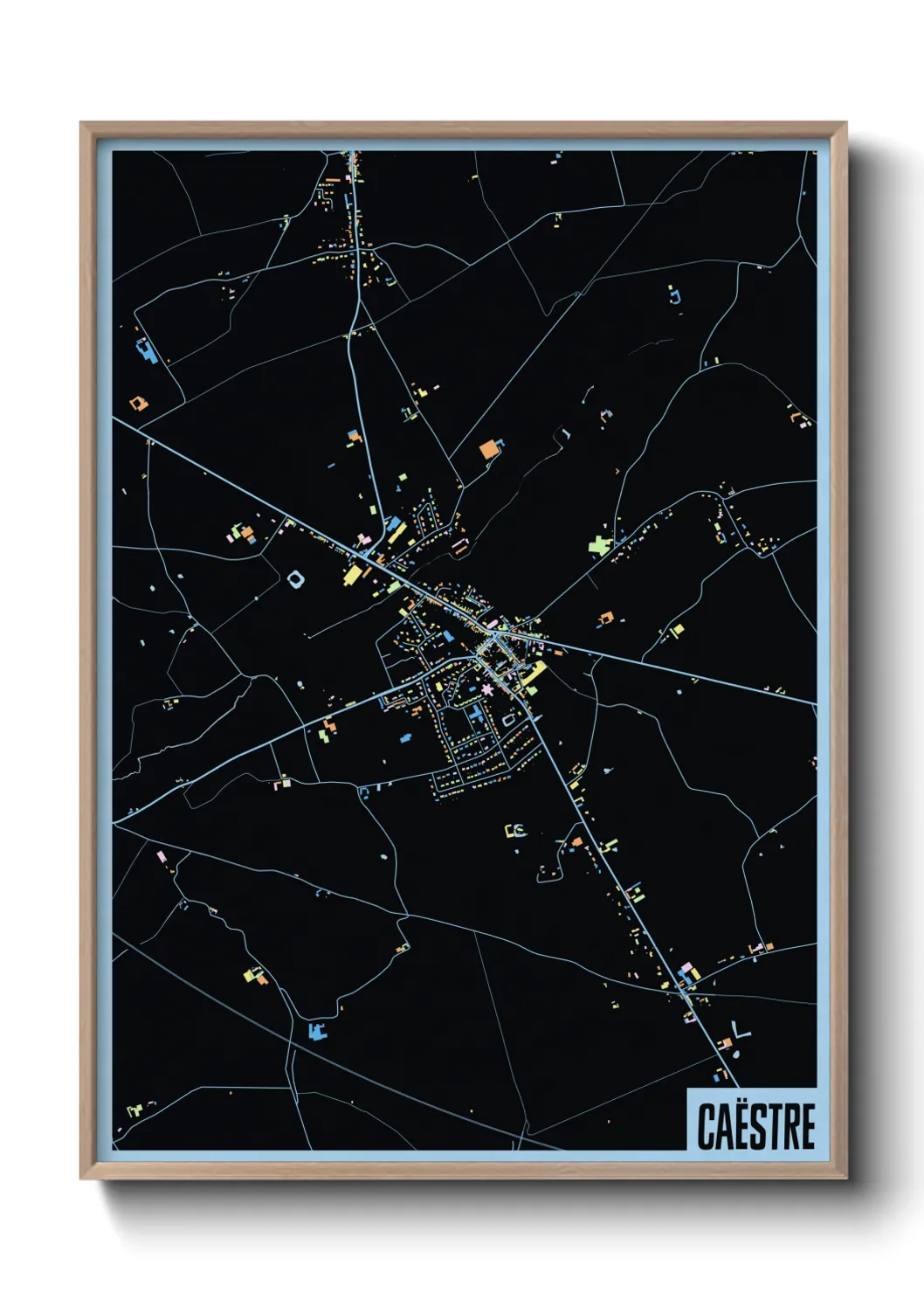 Une affiche de carte sur Caëstre