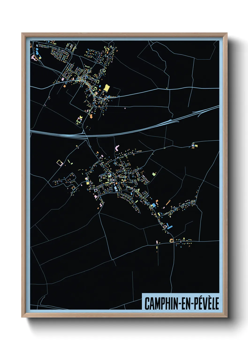Une affiche de carte sur Camphin-en-Pévèle