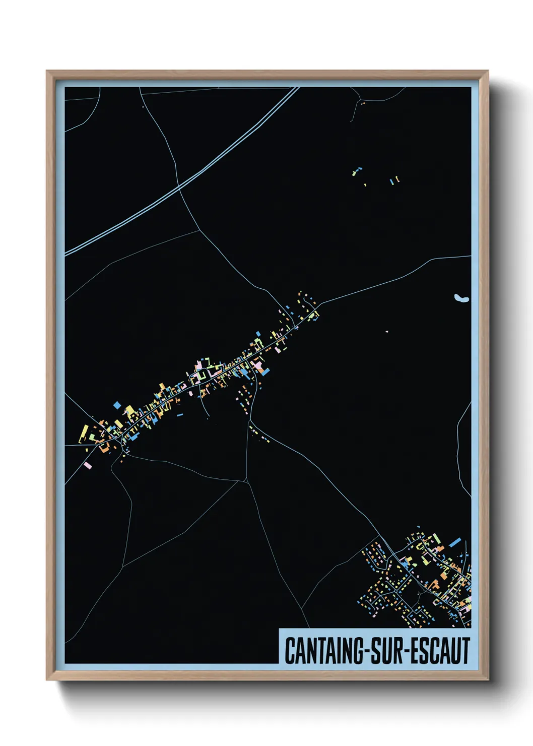 Un poster carteCantaing-sur-Escaut