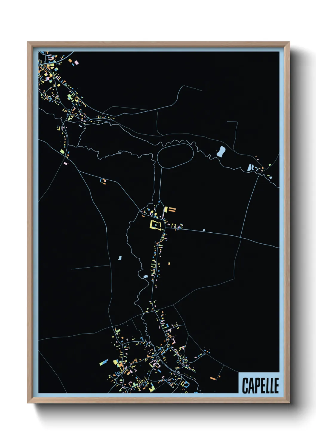 Une affiche de carte sur Capelle