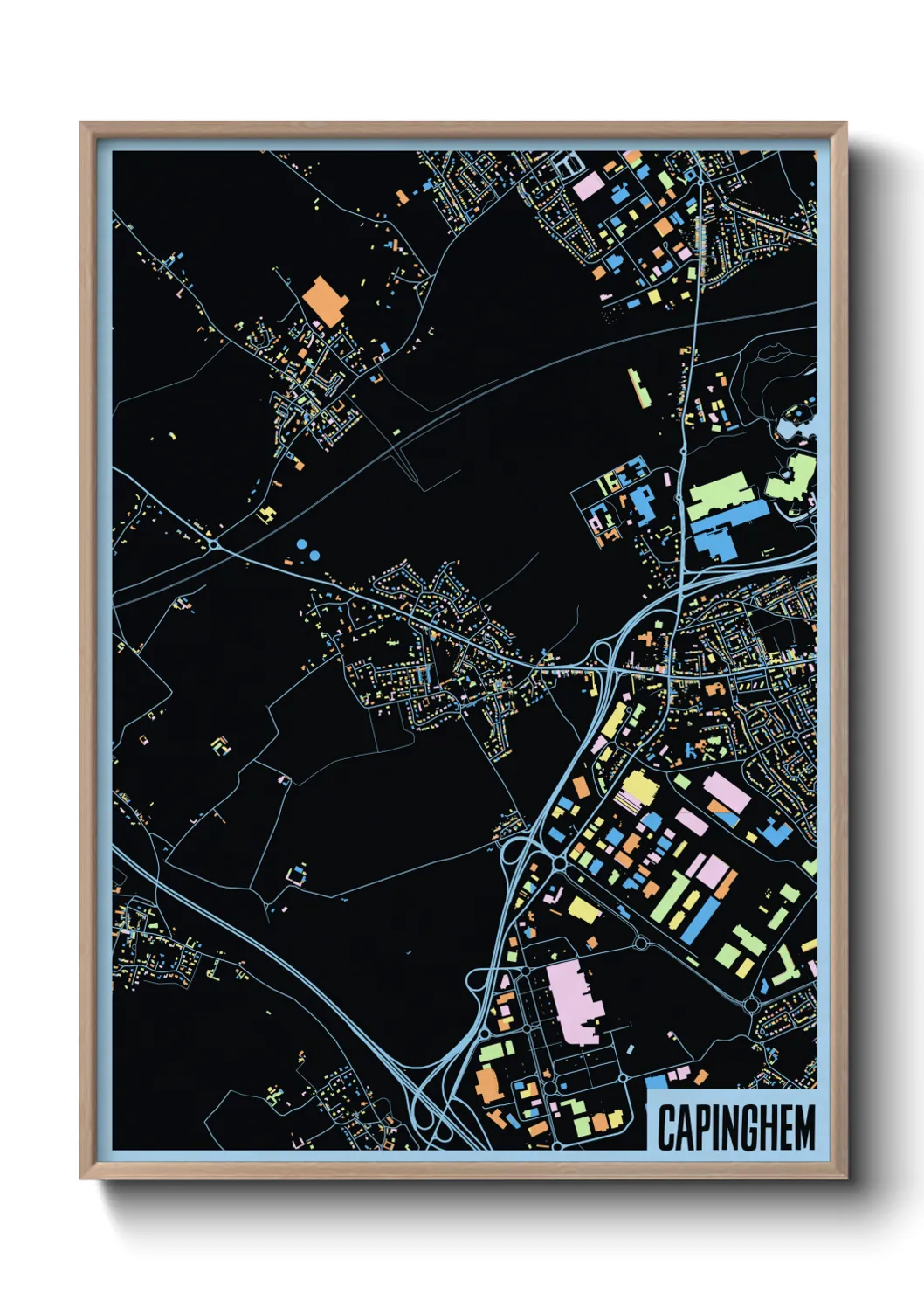 Une affiche de carte sur Capinghem