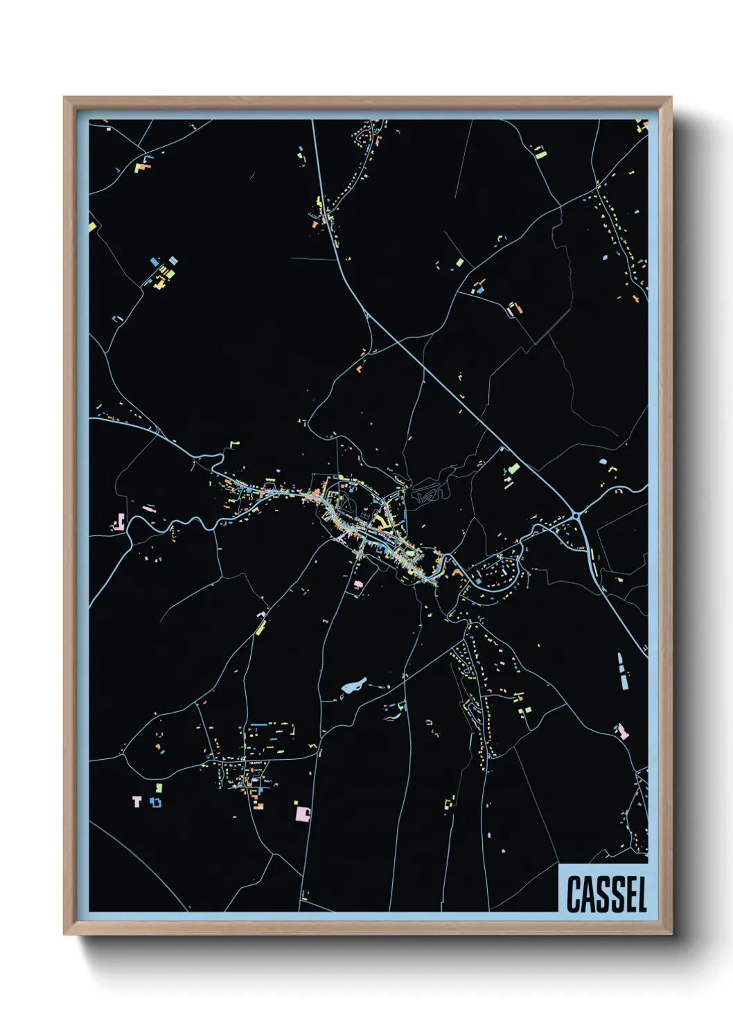 Une affiche de carte sur Cassel