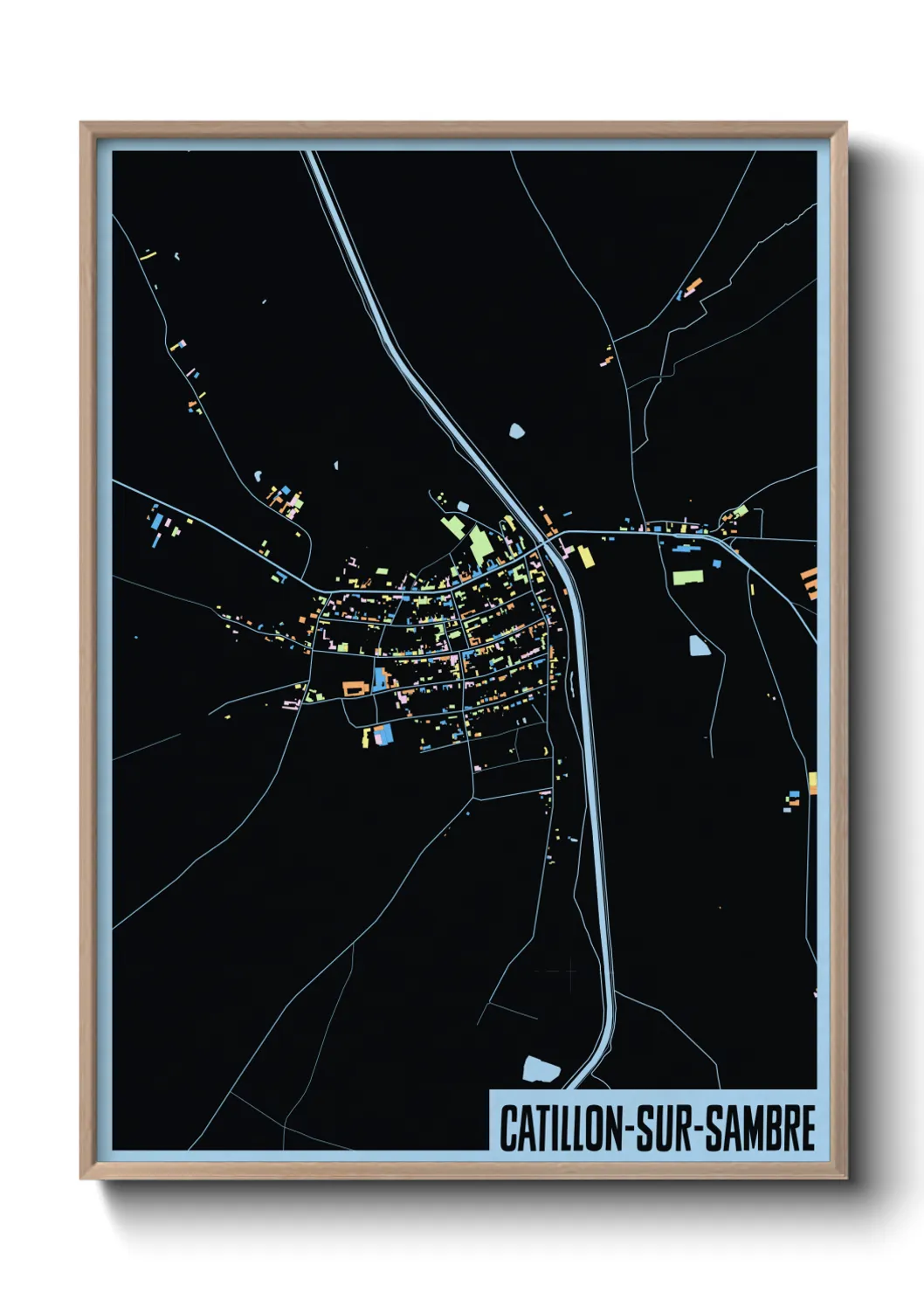 Une affiche de carte sur Catillon-sur-Sambre