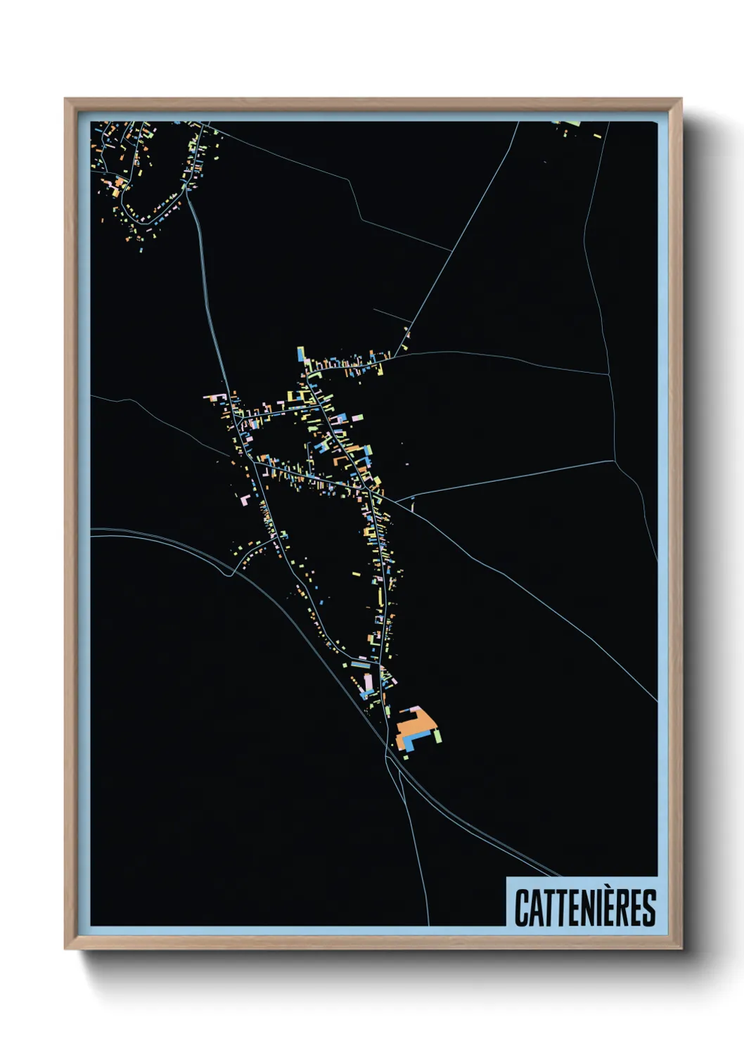 Une affiche de carte sur Cattenières