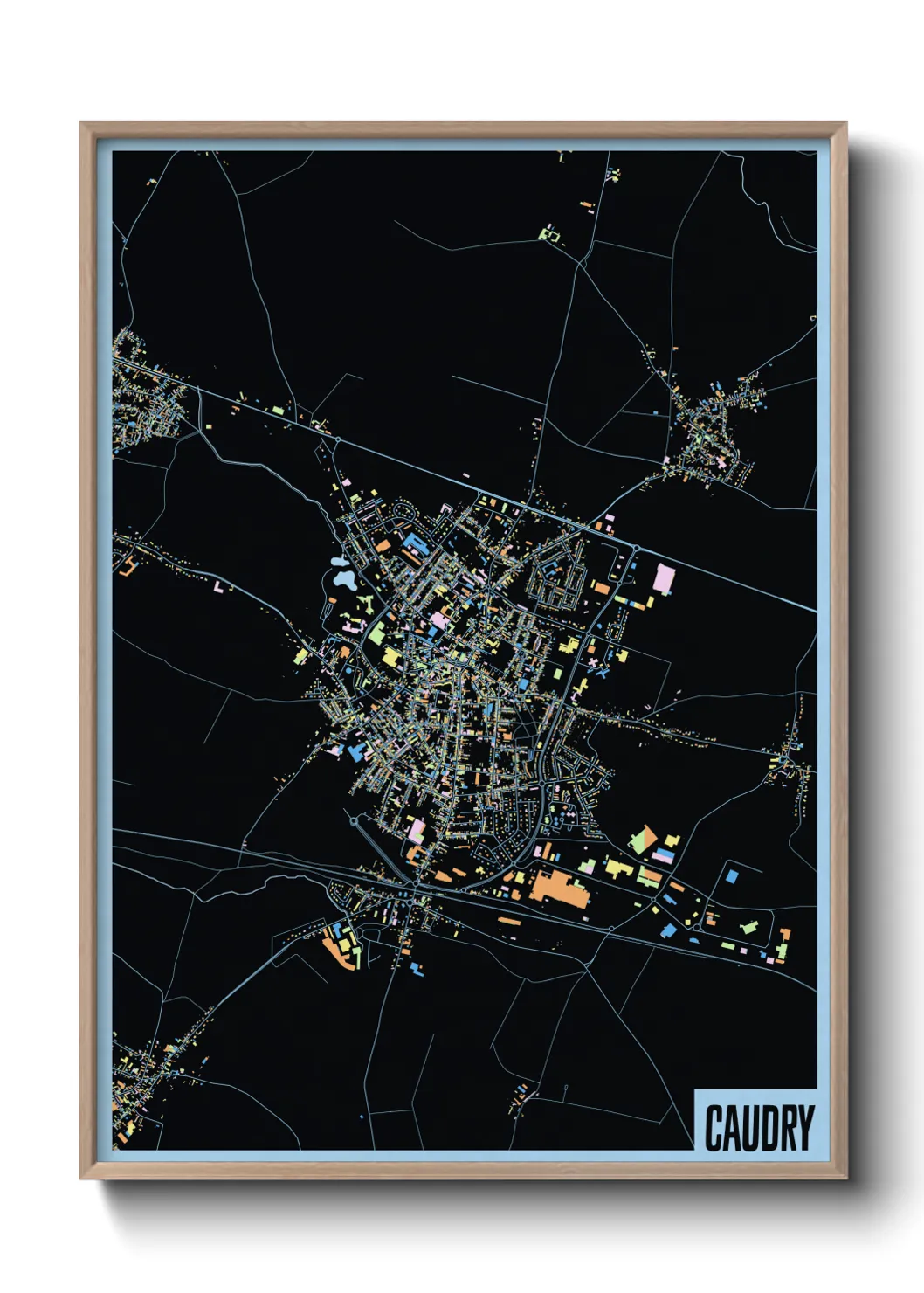 Une affiche de carte sur Caudry