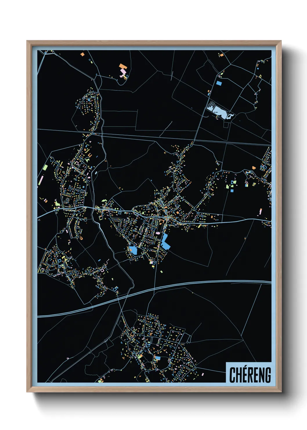 Une affiche de carte sur Chéreng