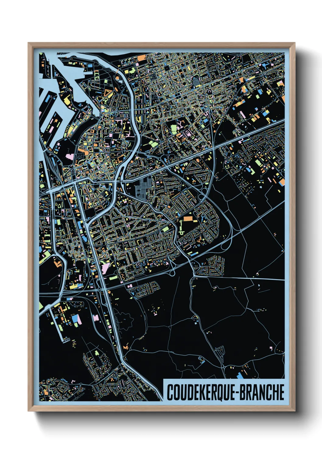 Une affiche de carte sur Coudekerque-Branche