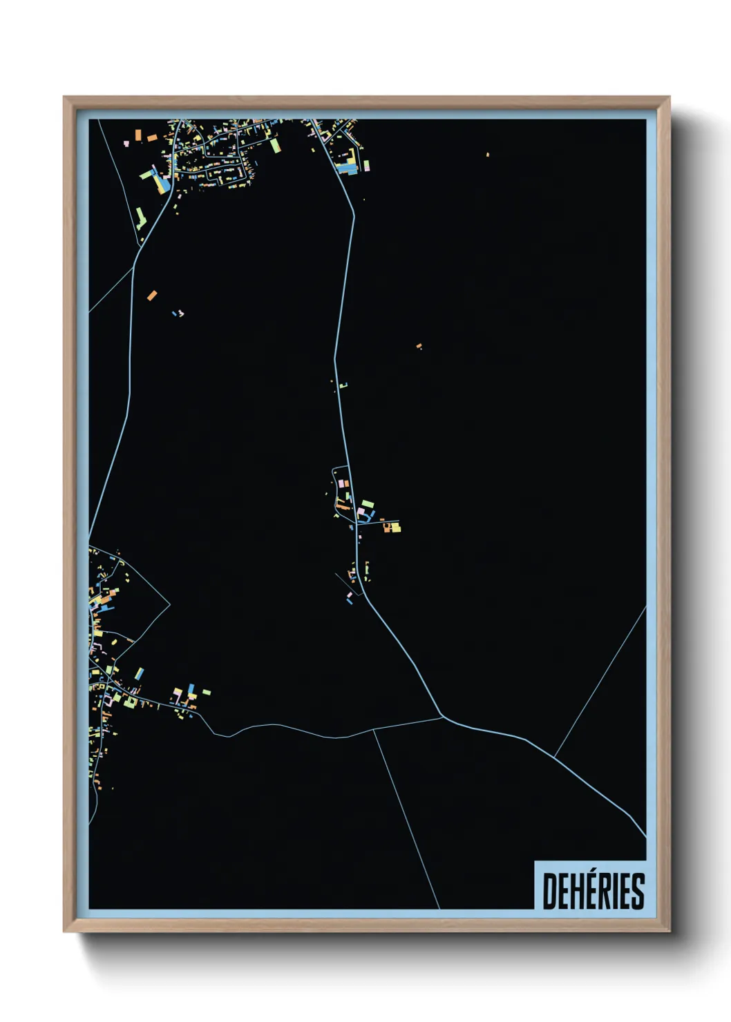 Une affiche de carte sur Dehéries