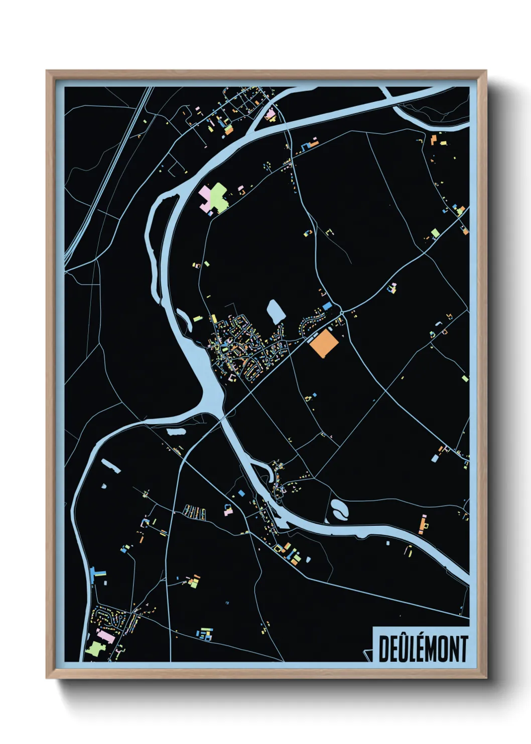 Une affiche de carte sur Deûlémont