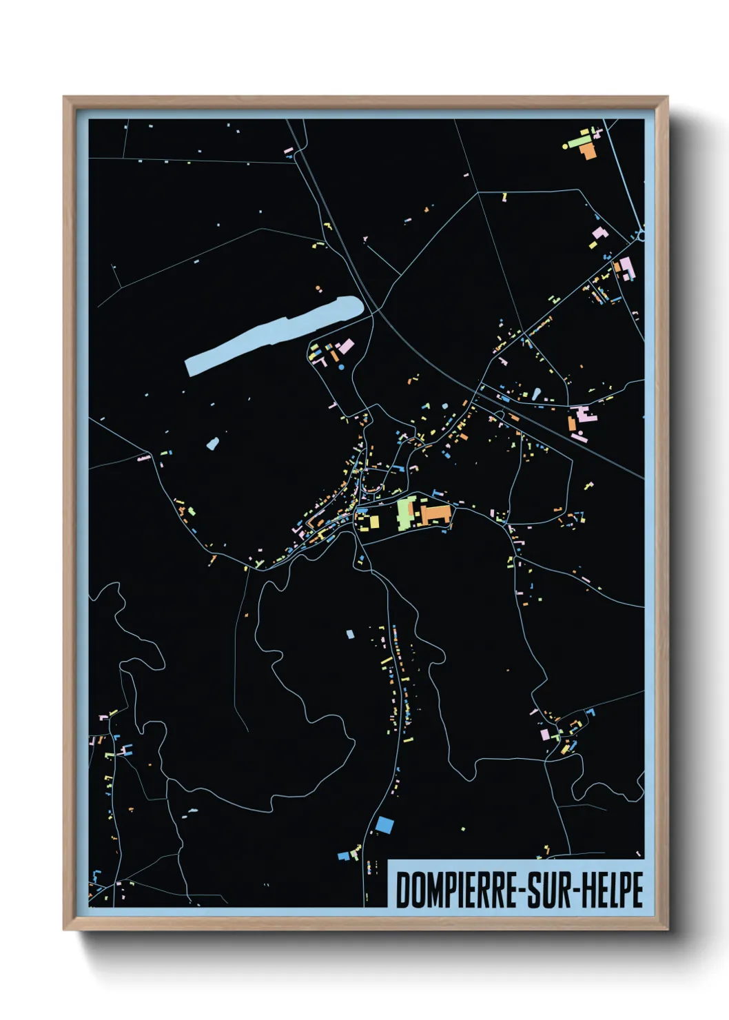 Une affiche de carte sur Dompierre-sur-Helpe