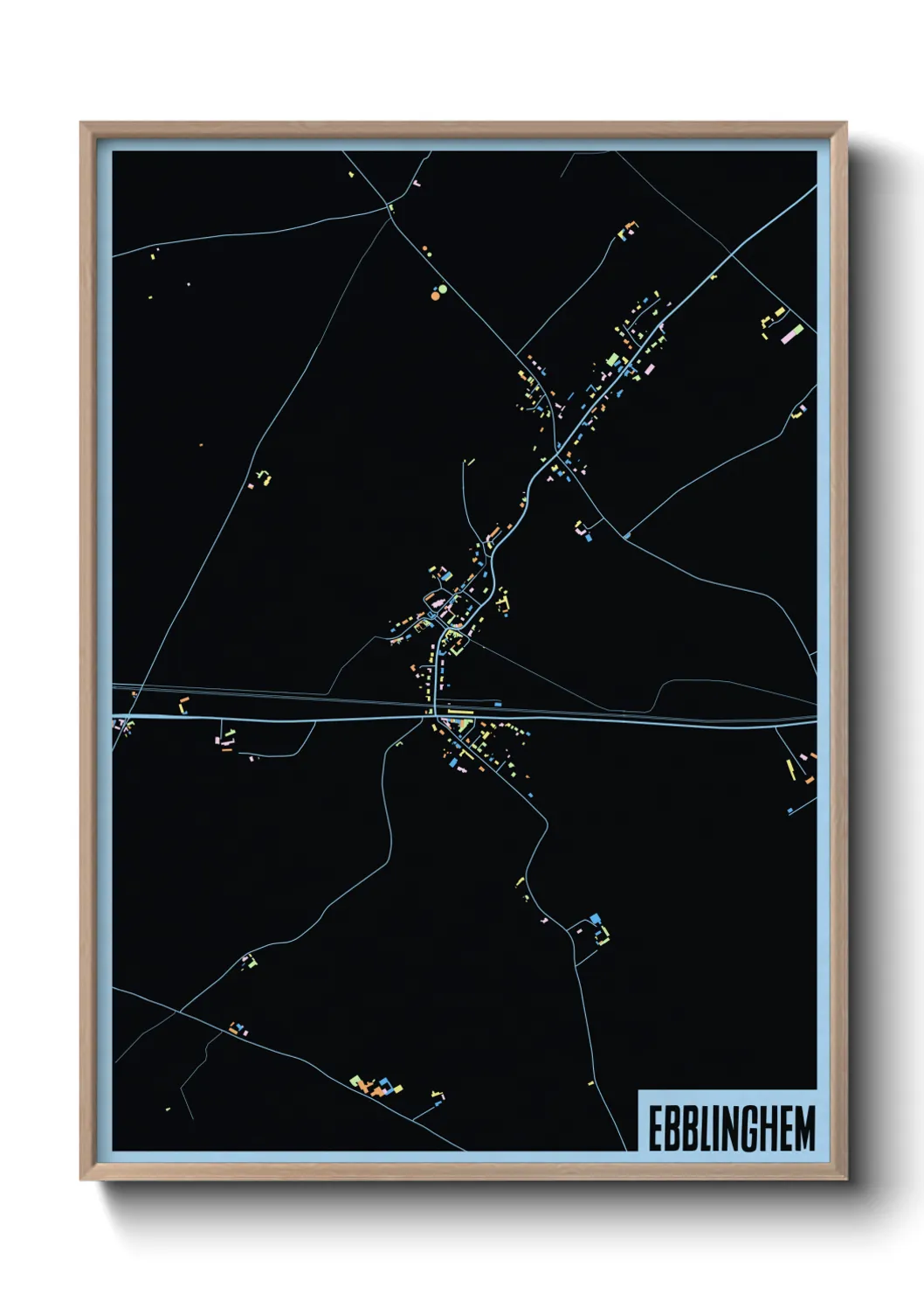 Une affiche de carte sur Ebblinghem