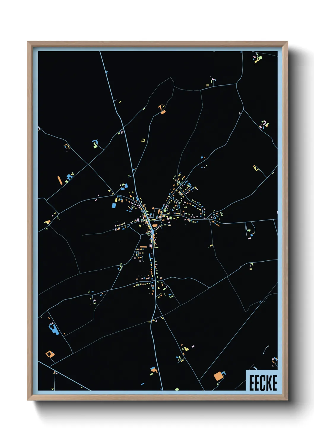 Une affiche de carte sur Eecke