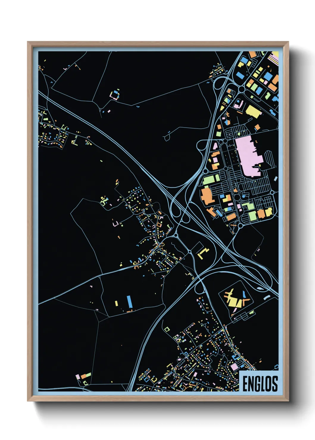 Une affiche de carte sur Englos