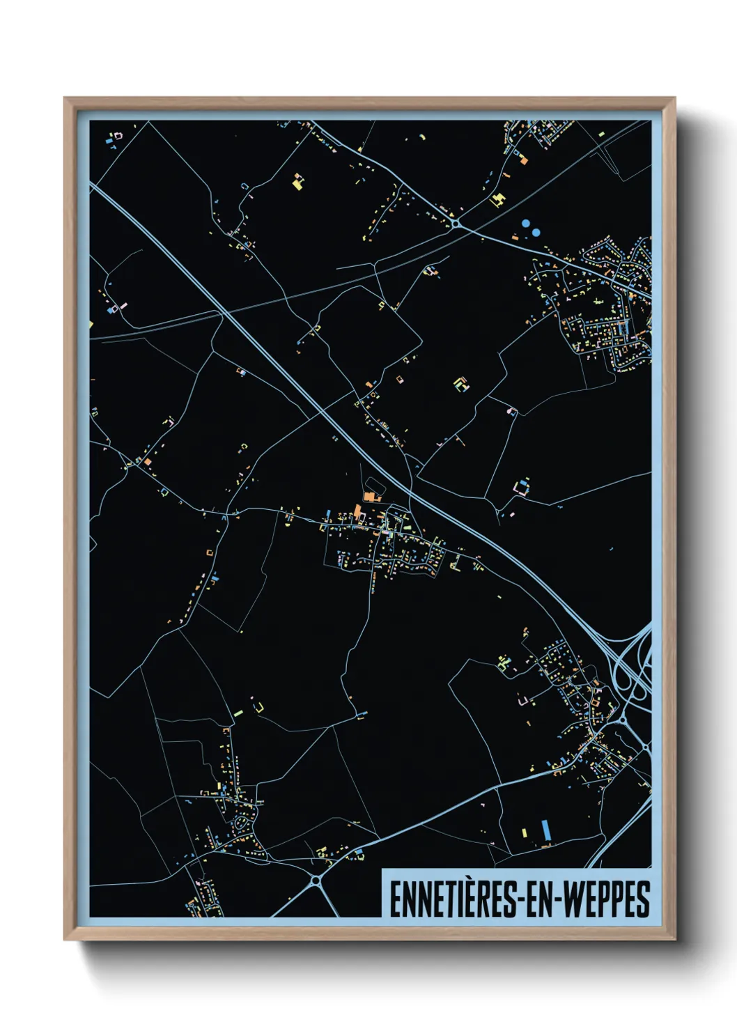 Une affiche de carte sur Ennetières-en-Weppes