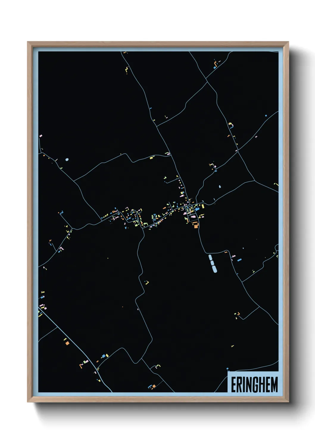 Une affiche de carte sur Eringhem