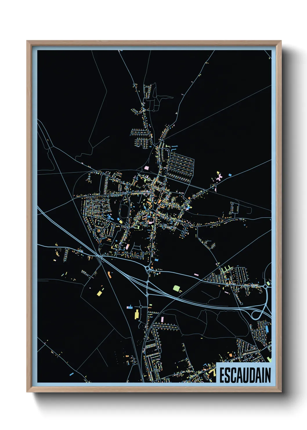 Une affiche de carte sur Escaudain