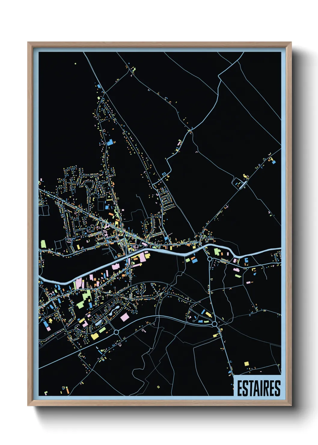 Une affiche de carte sur Estaires