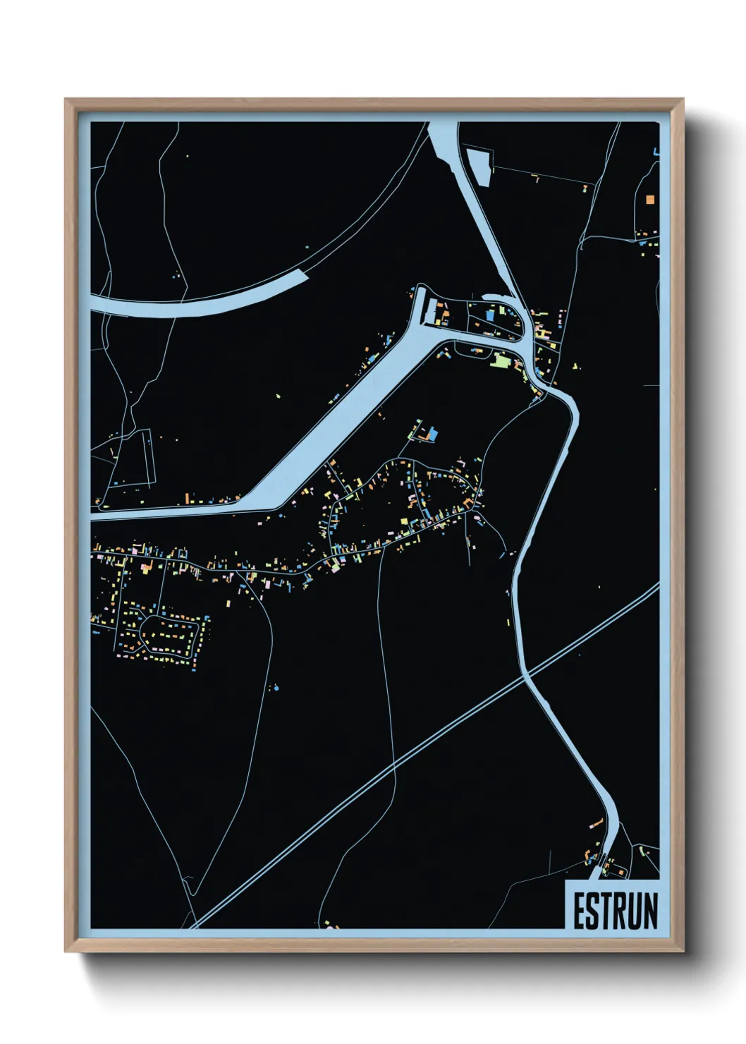 Une affiche de carte sur Estrun