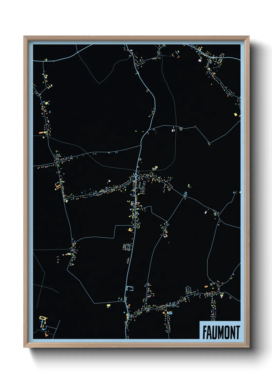 Une affiche de carte sur Faumont