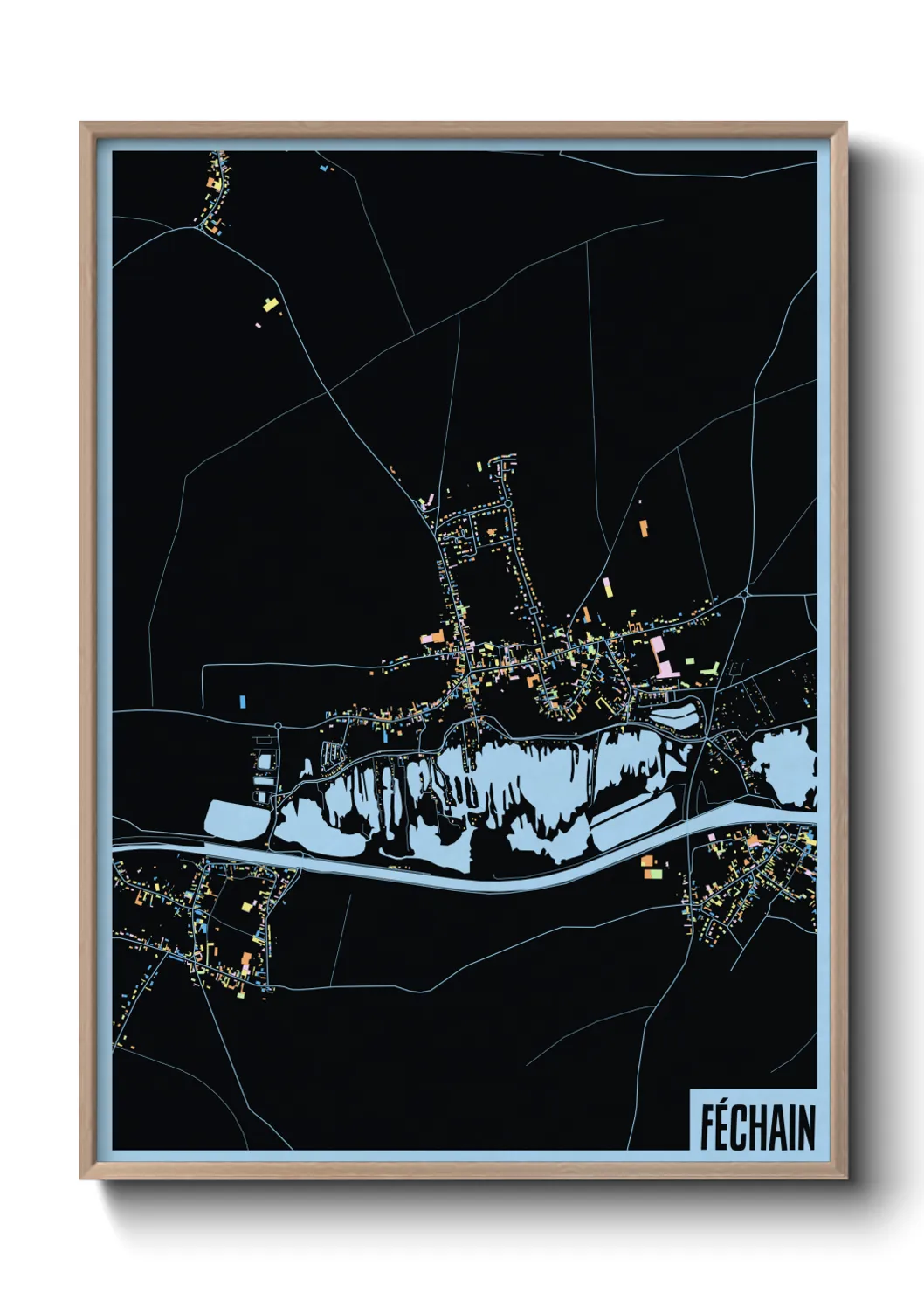 Une affiche de carte sur Féchain