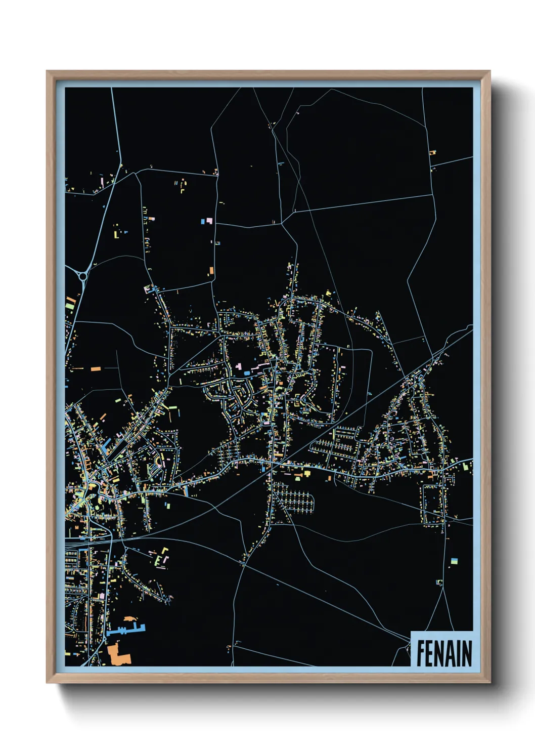 Une affiche de carte sur Fenain