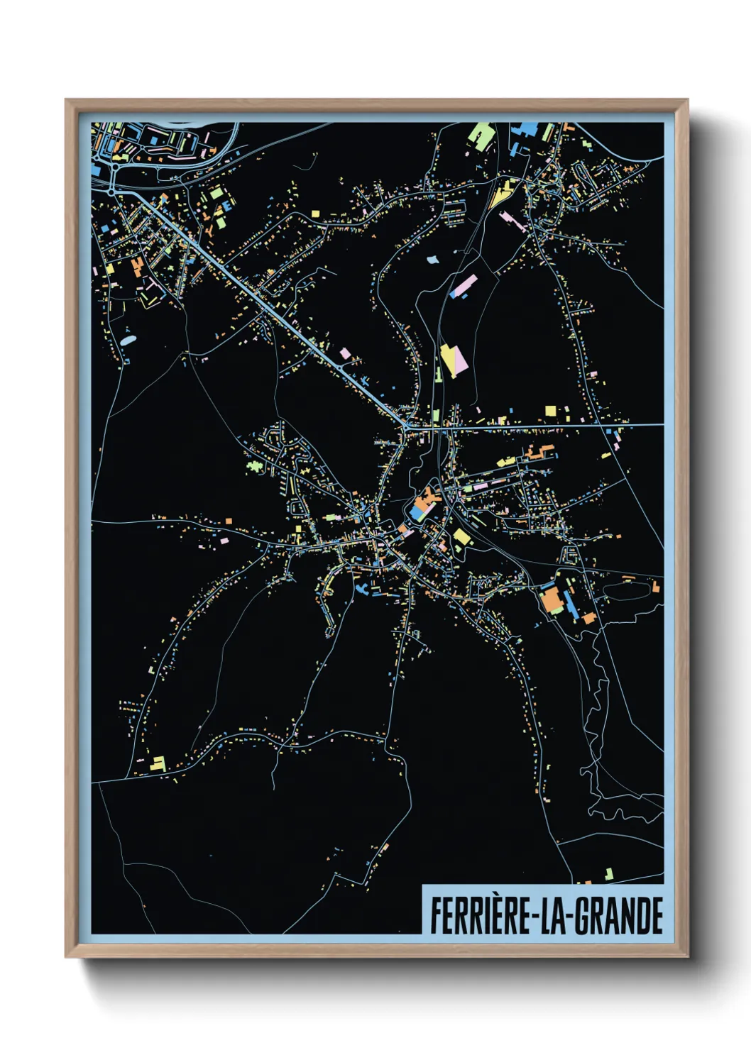 Une affiche de carte sur Ferrière-la-Grande