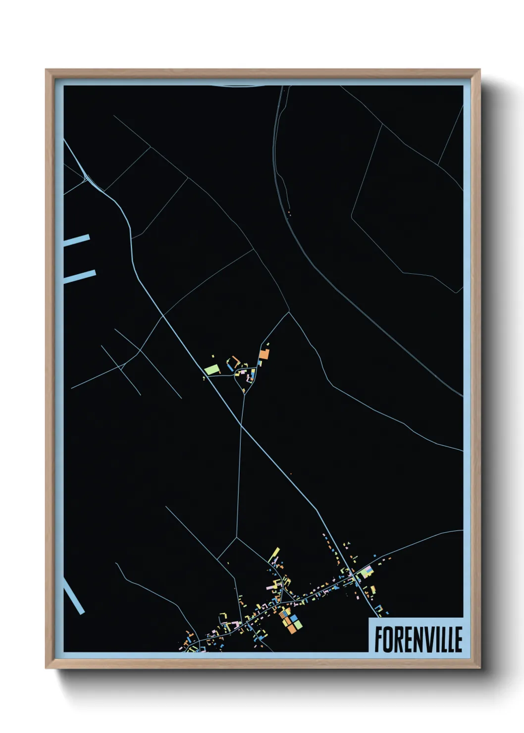 Une affiche de carte sur Forenville