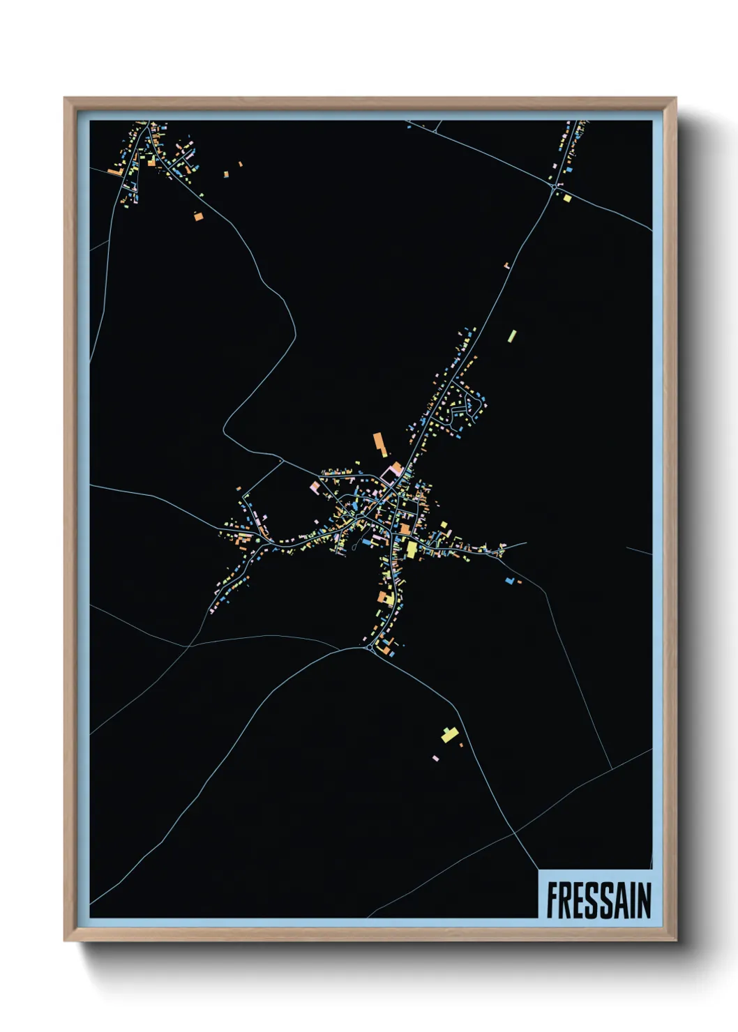 Une affiche de carte sur Fressain