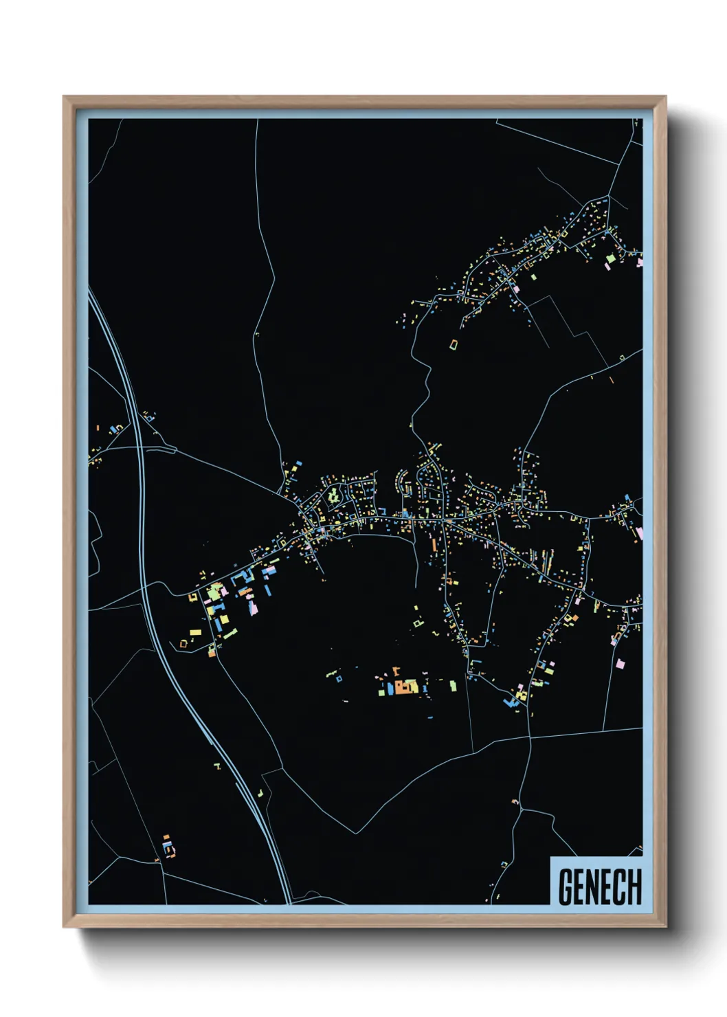 Une affiche de carte sur Genech