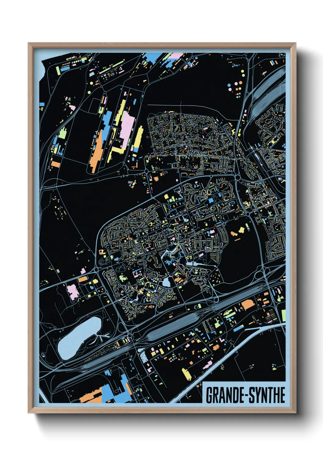 Une affiche de carte sur Grande-Synthe