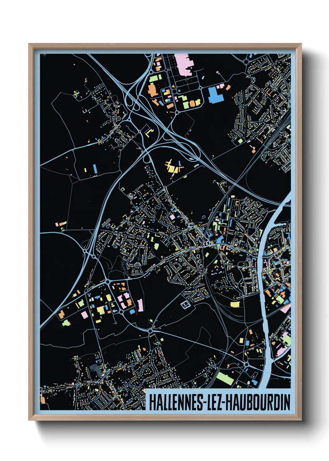 Une affiche de carte sur Hallennes-lez-Haubourdin