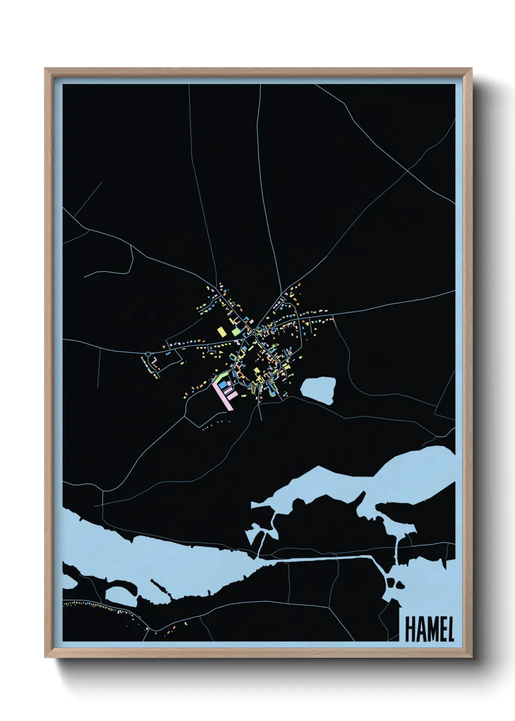 Une affiche de carte sur Hamel