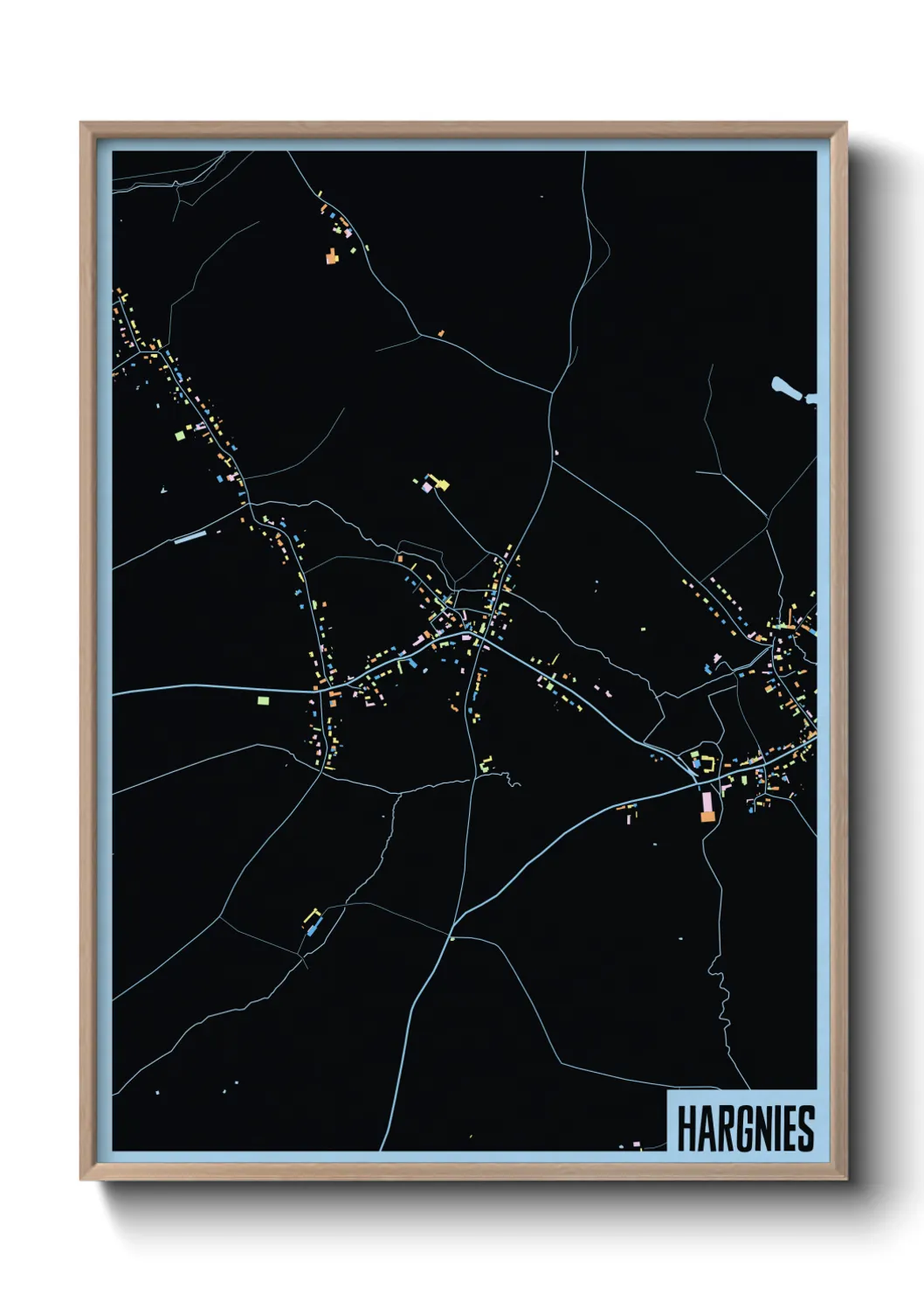 Une affiche de carte sur Hargnies