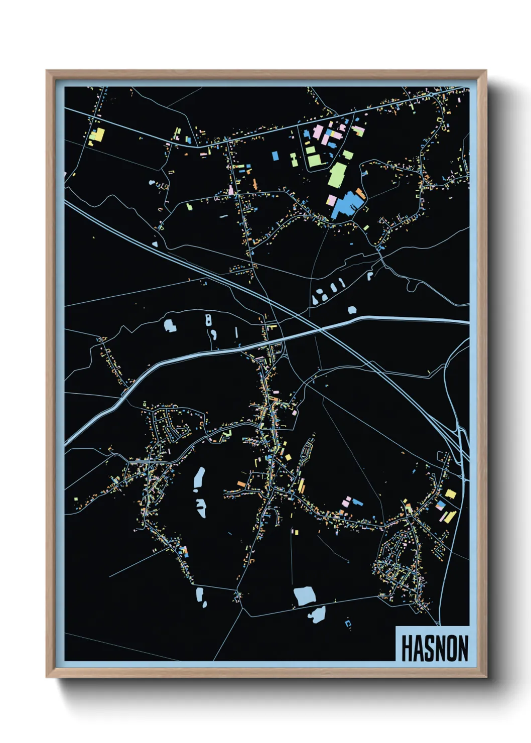 Une affiche de carte sur Hasnon