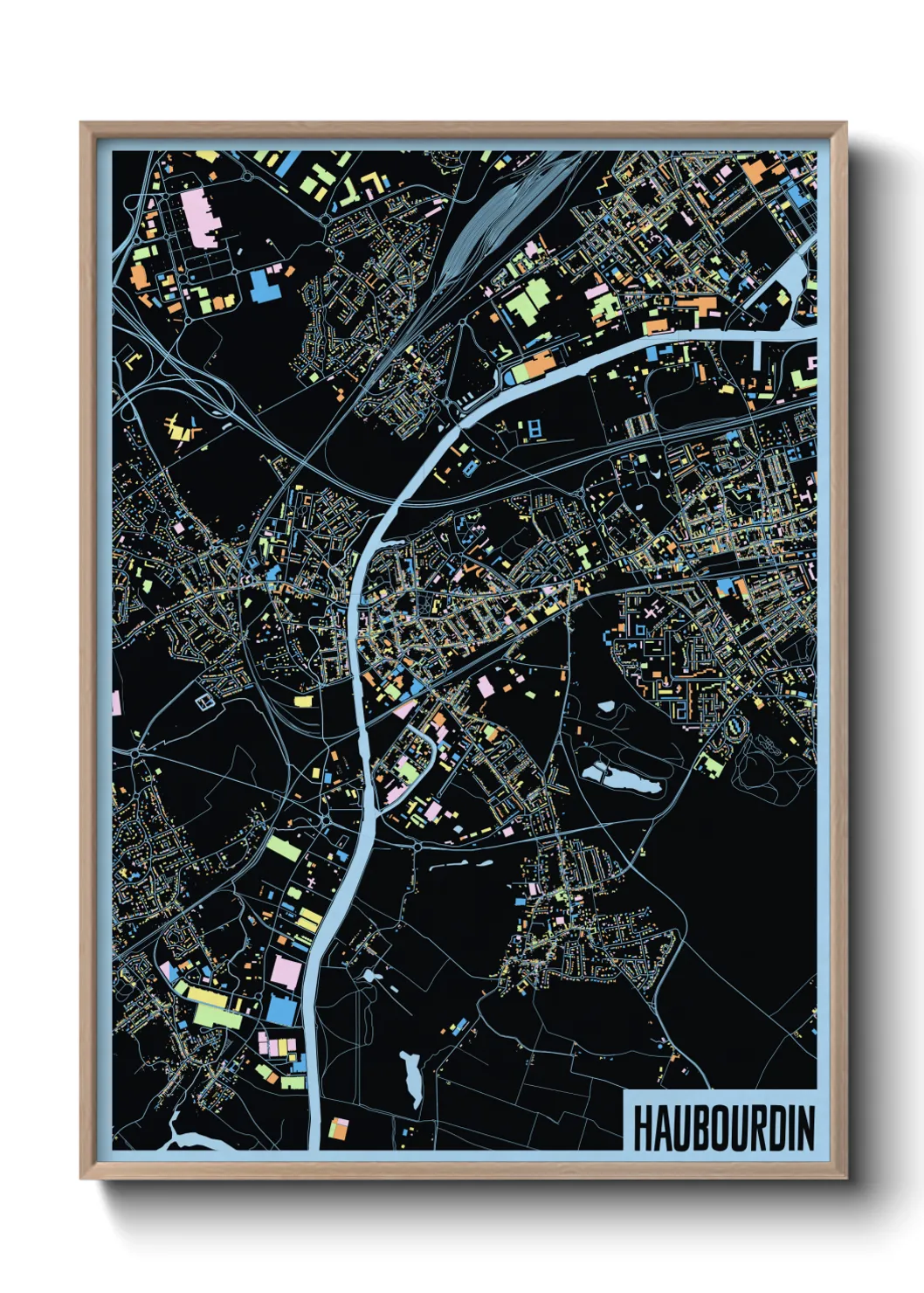 Une affiche de carte sur Haubourdin