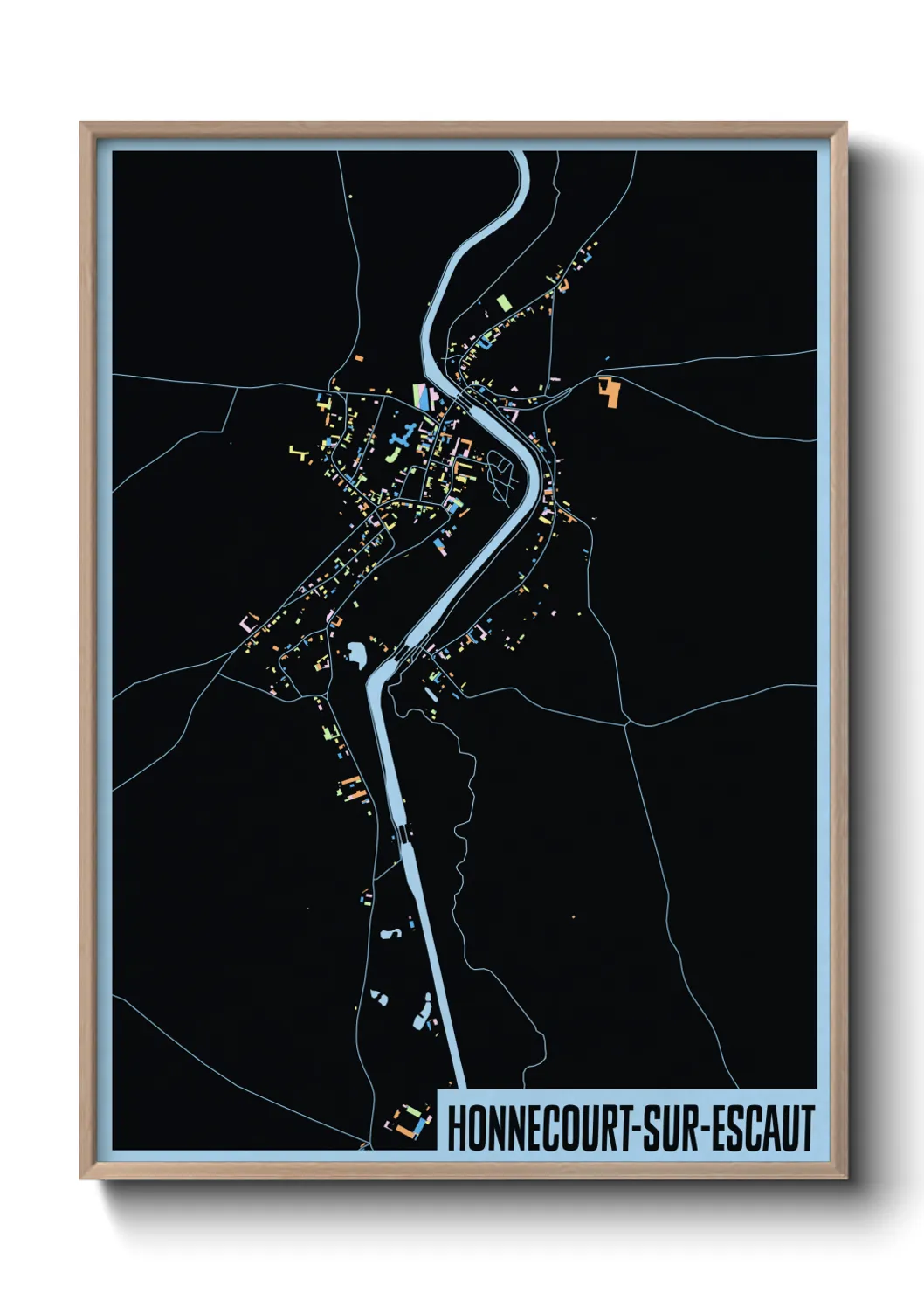 Un poster carteHonnecourt-sur-Escaut