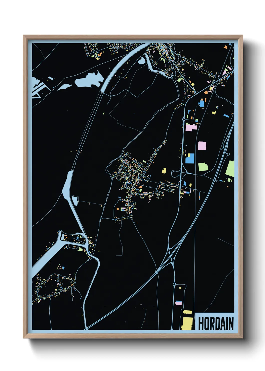 Une affiche de carte sur Hordain