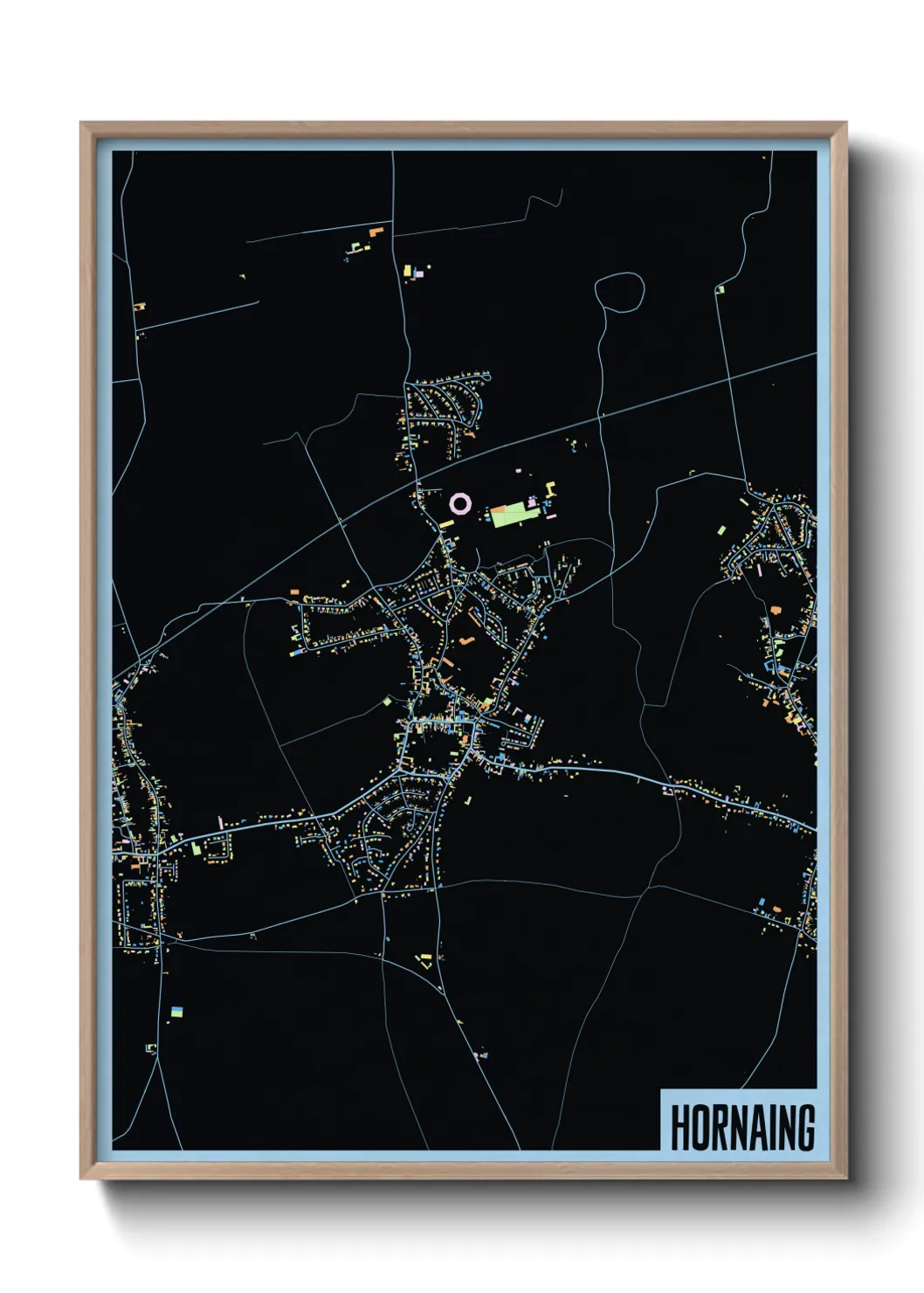 Une affiche de carte sur Hornaing