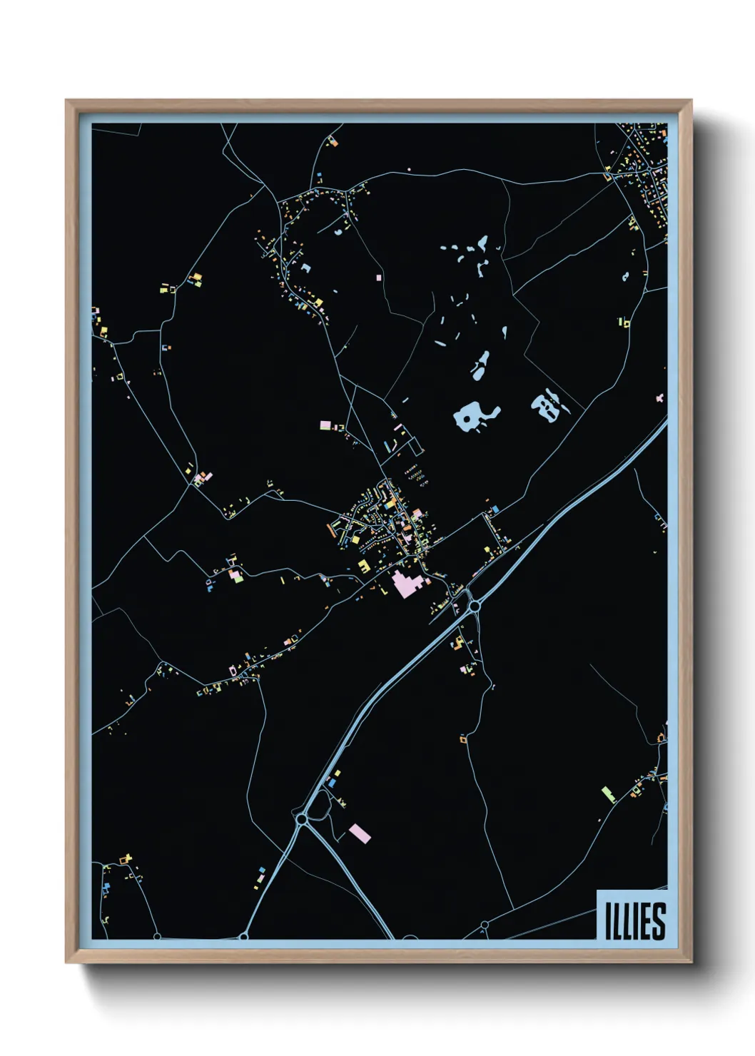 Une affiche de carte sur Illies