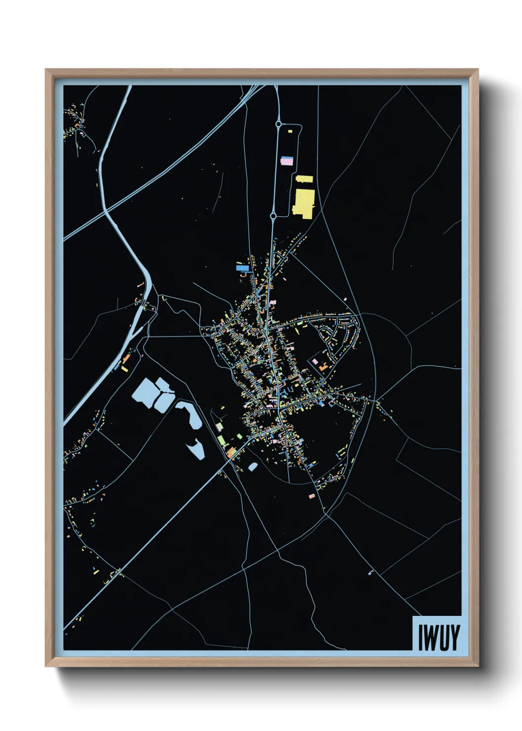 Une affiche de carte sur Iwuy