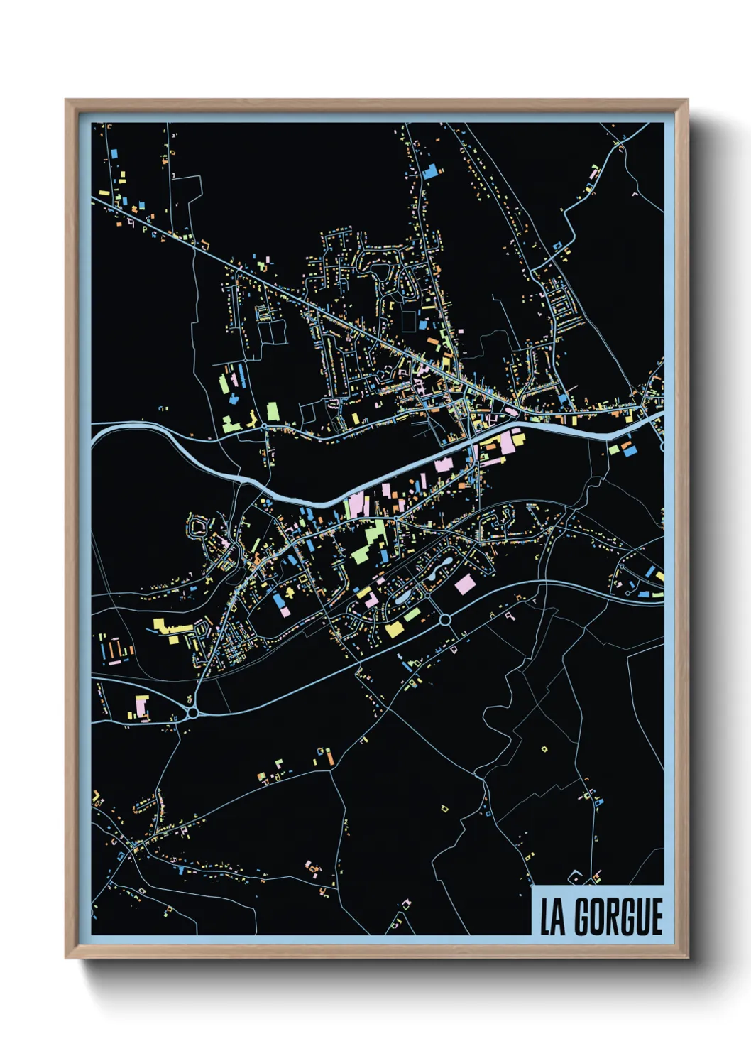 Une affiche de carte sur La Gorgue