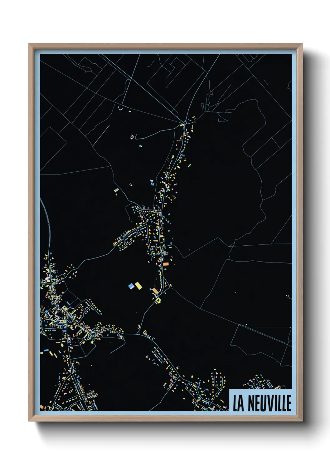 Une affiche de carte sur La Neuville