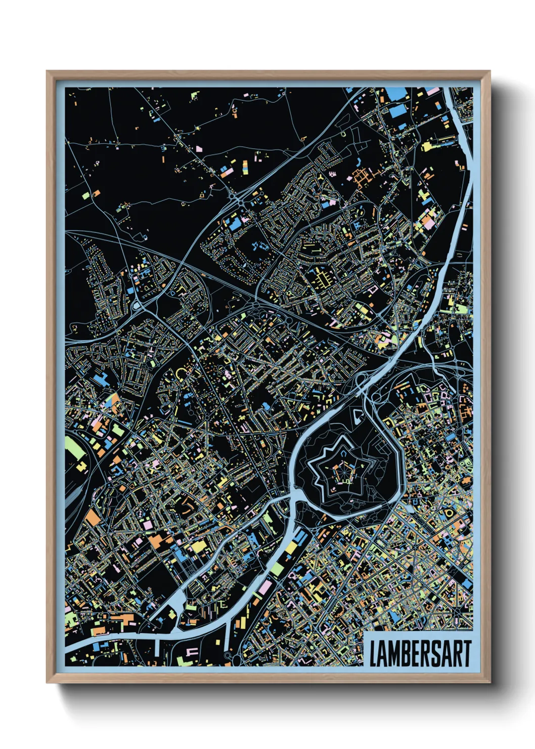 Une affiche de carte sur Lambersart