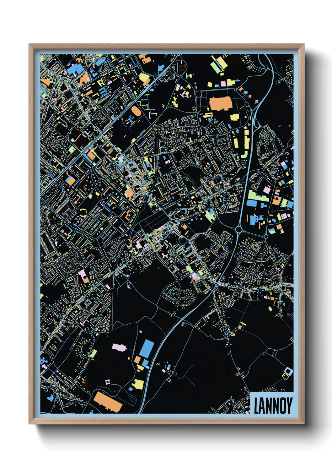 Une affiche de carte sur Lannoy