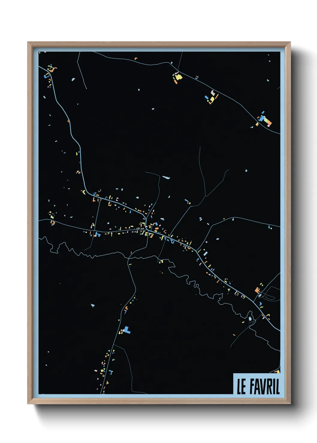 Une affiche de carte sur Le Favril