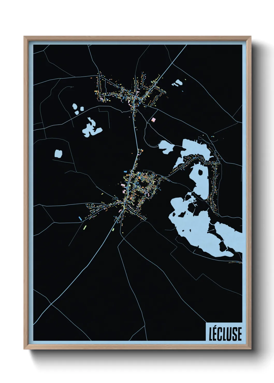 Une affiche de carte sur Lécluse