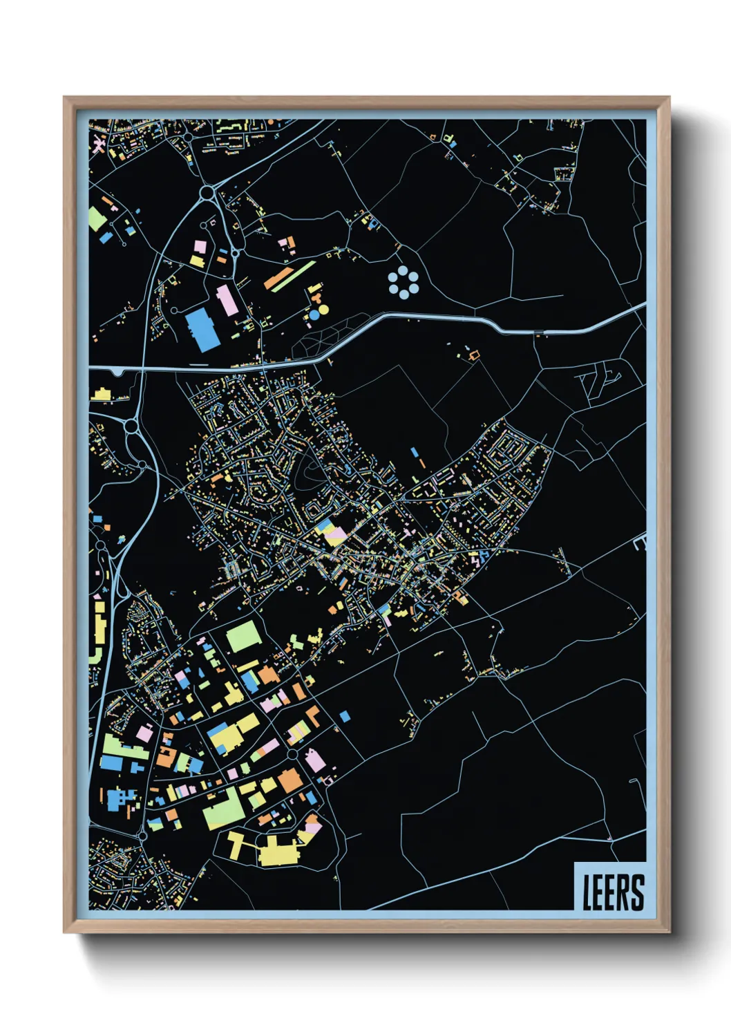 Une affiche de carte sur Leers